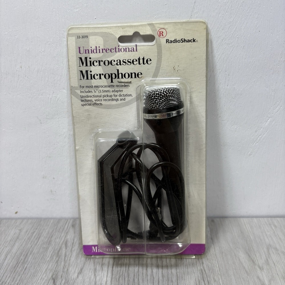 Radio Shack 33-3019 Unidirectional Microcassette Microphone with Stand