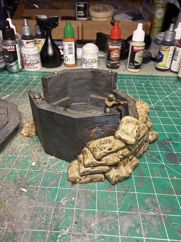 Painted 28mm 1/56 Scale 3D Printed Bunker WW2 Bolt Action Terrain Scenery