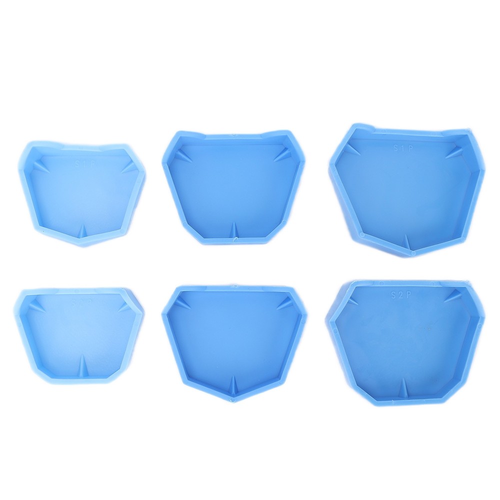 6pcs Dental Lab Model Base Silicone Dental Lab Loading Blue For Dentists