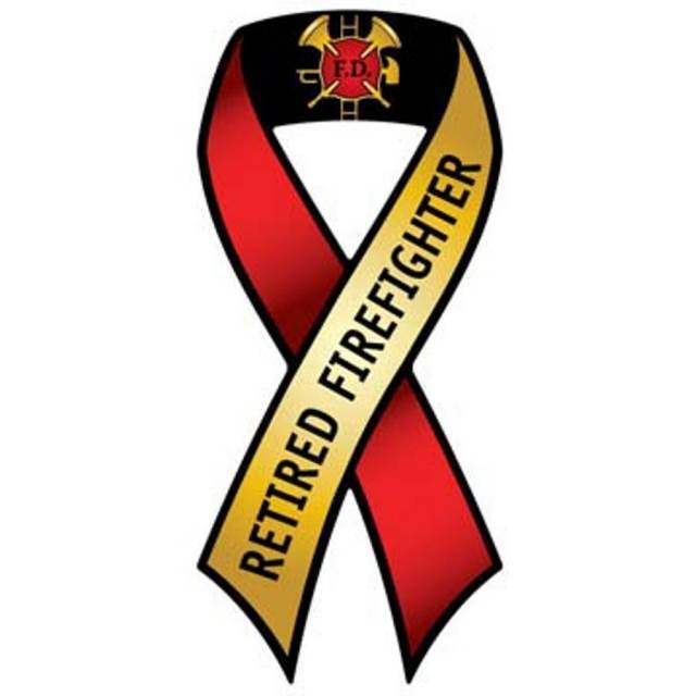 Retired Firefighter 4x9 Inch Ribbon Magnet
