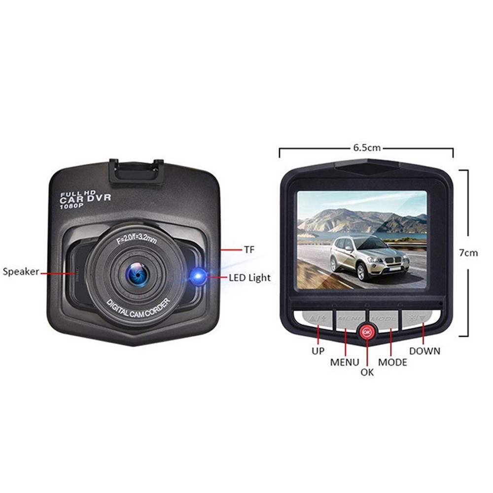 Car DVR Dash Cam 1080P Front Inside Camera Video Recorder G-Sensor With lights