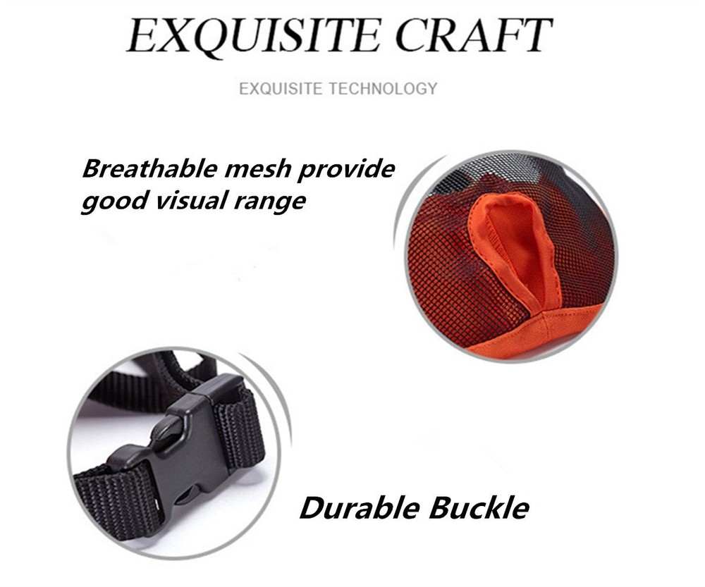 Short Snout Dog Muzzle Adjustable Breathable Mesh Bulldog Training Mask Grey