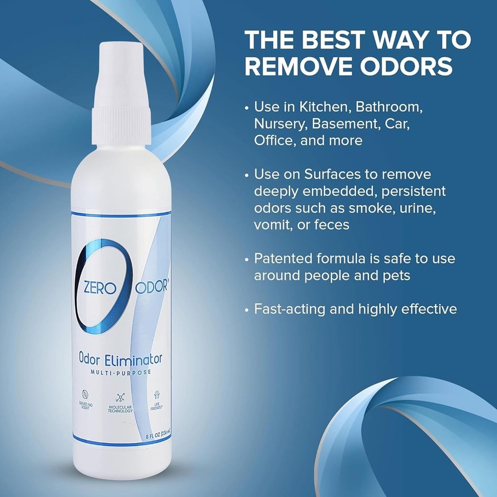 8oz Biodegradable Unscented Odor Eliminator - Safe for Home Use, 1000+ Sprays
