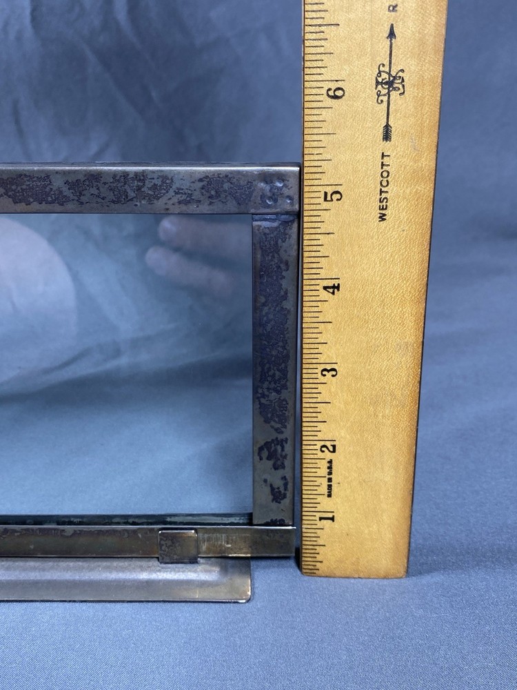 2 Vintage Silver Plated Framed Glass Rectangular Standing Picture Frames 5x7”