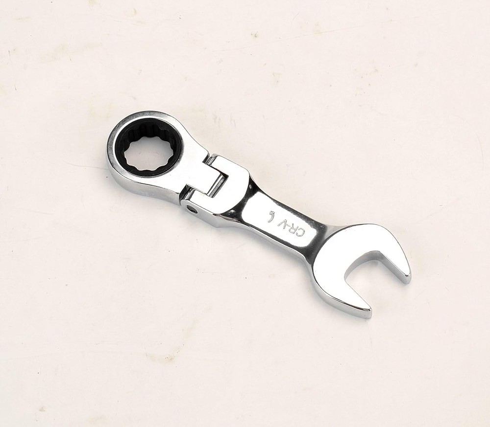 FLZOSPER 10mm Metric Flex-Head Stubby Box End Head Geared Wrench, 72-Tooth...