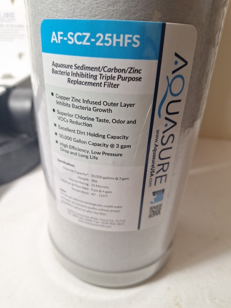 Aquasure Under Sink Water Filter System with AF-SCZ-25HFS Filter Included