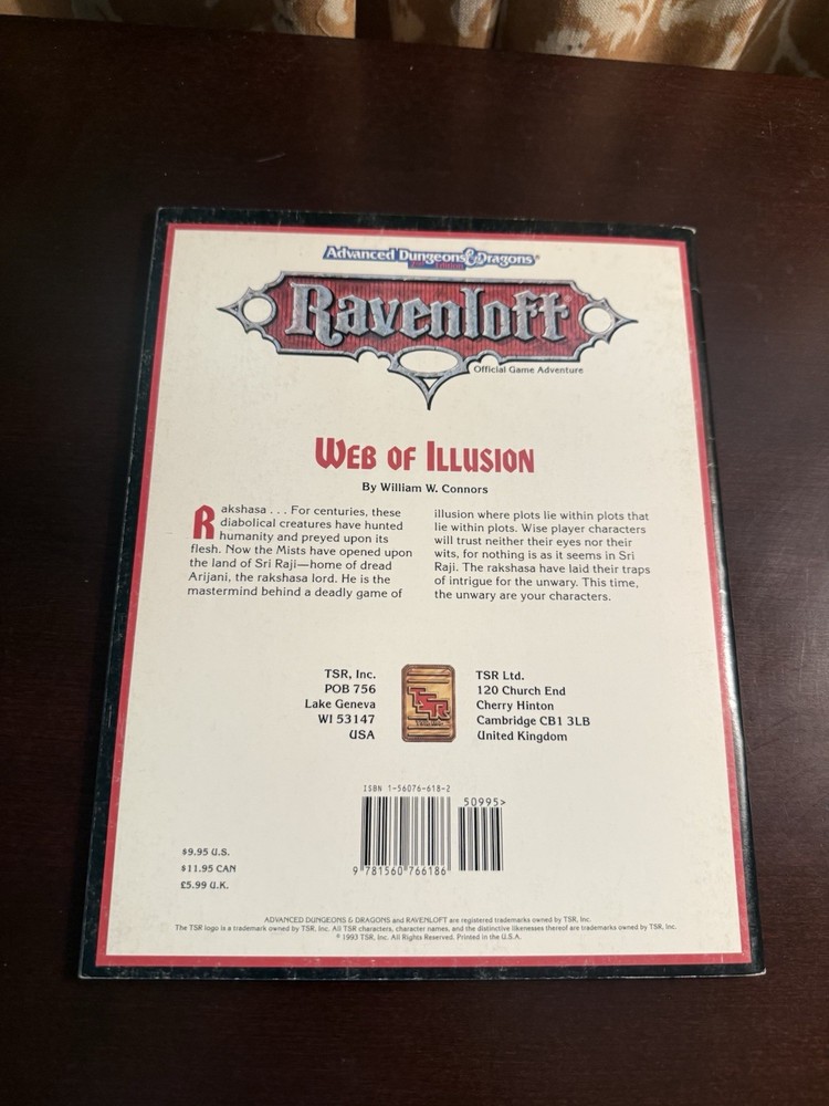 AD&D TSR Ravenloft “Web Of Illusion”