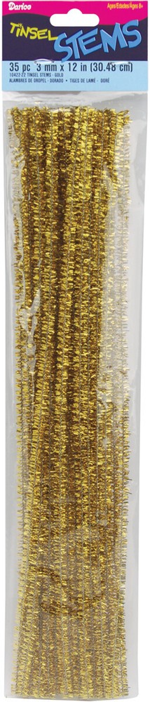 Darice Tinsel Stems 3mm Gold