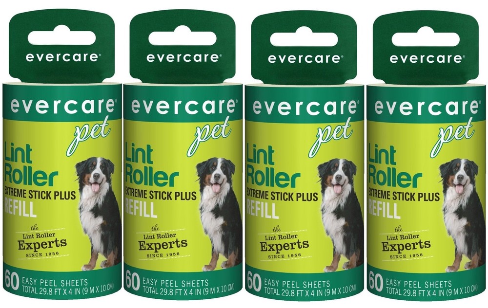 Extra Sticky Pet Lint Roller Refill 60 Sheets Pack Of 4