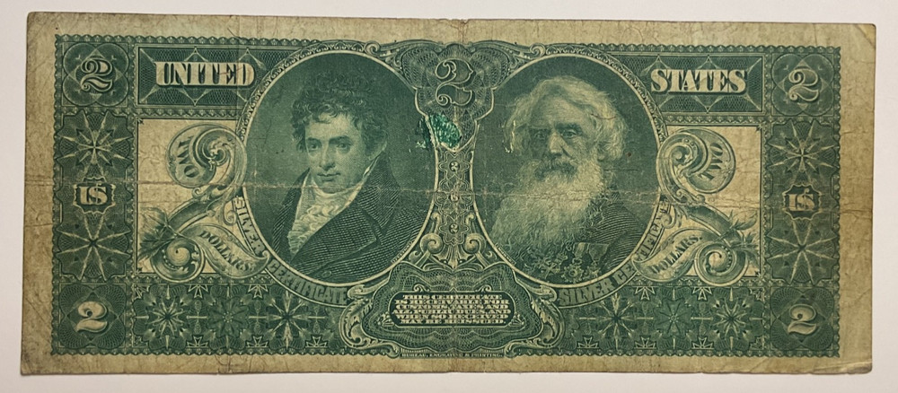 FR 248 1896 $2 TWO DOLLARS “EDUCATIONAL” SILVER CERTIFICATE NOTE VERY Nice Note