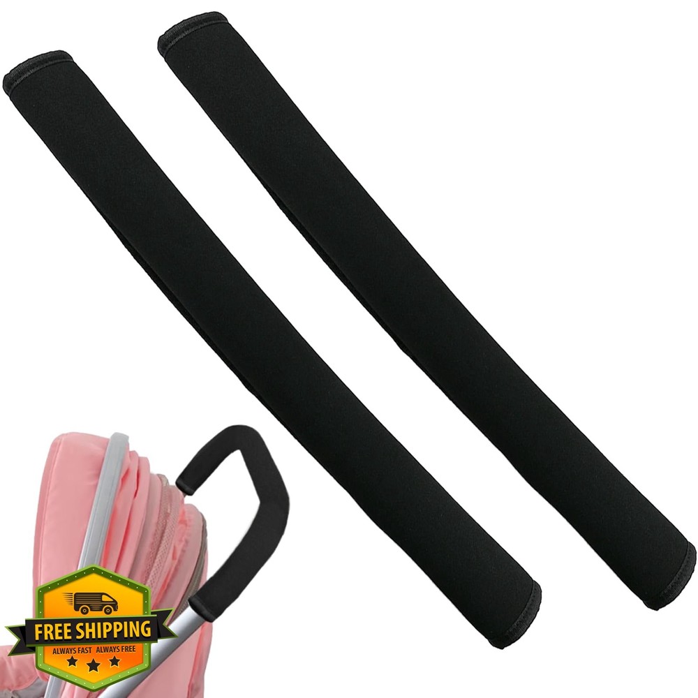 2pc Stroller Armrest Handle Covers Pram Grip Bar Replacement Black