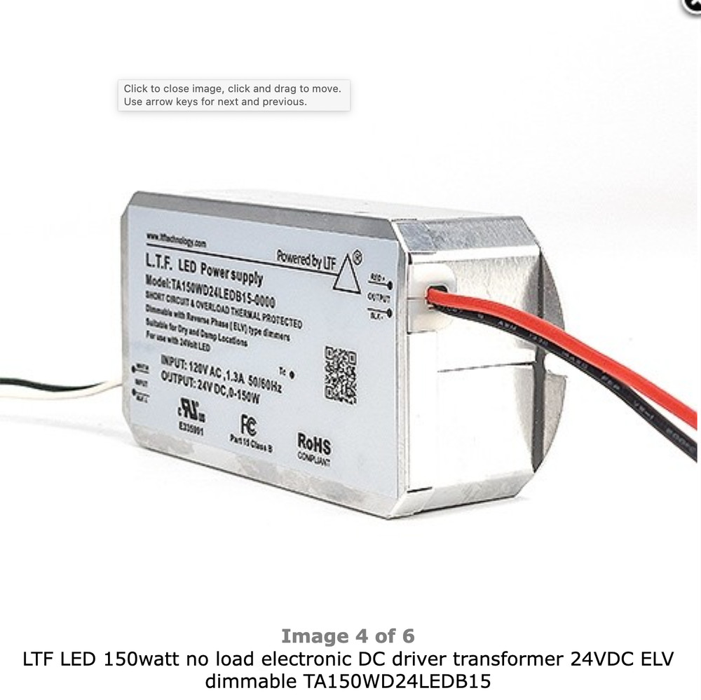 LTF TA150WD24LEDB15 electronic DC driver transformer 24VDC ELV dimmable