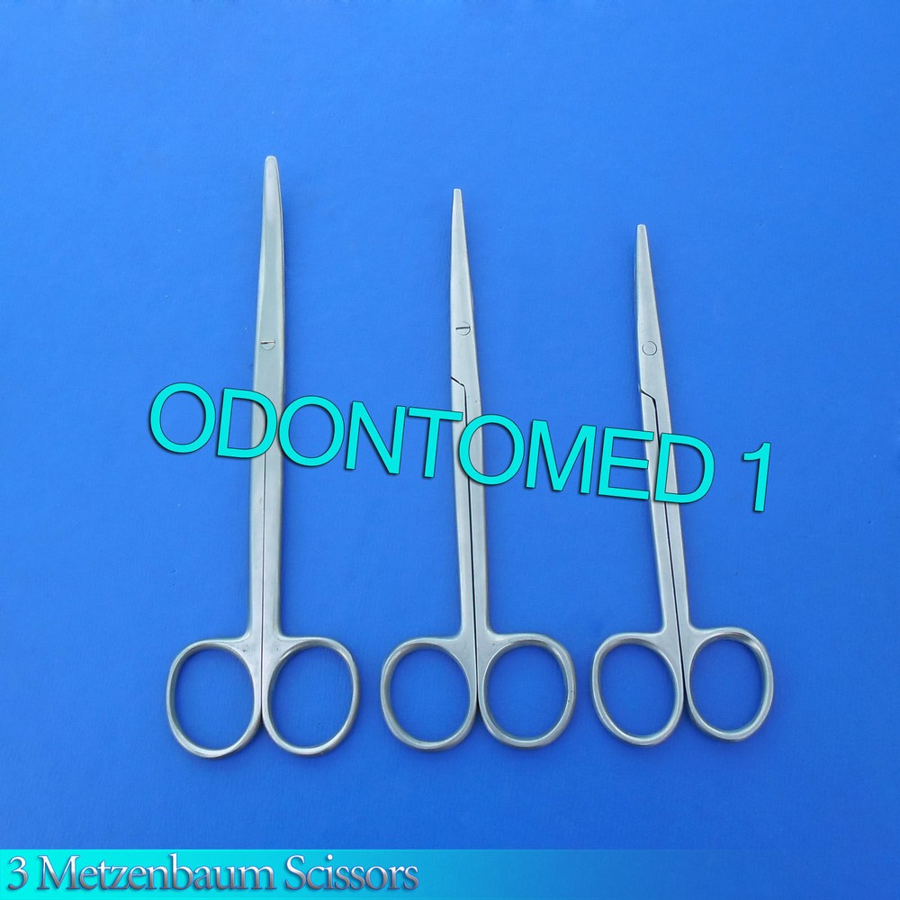 3 Metzenbaum Scissors 10"+11"+12" Curved Surgical Instruments