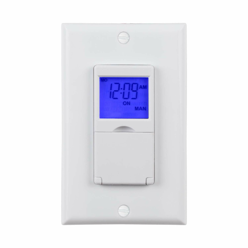 BN-LINK 7 Day Programmable Timer Switch, Single or 3 Way, blue background light