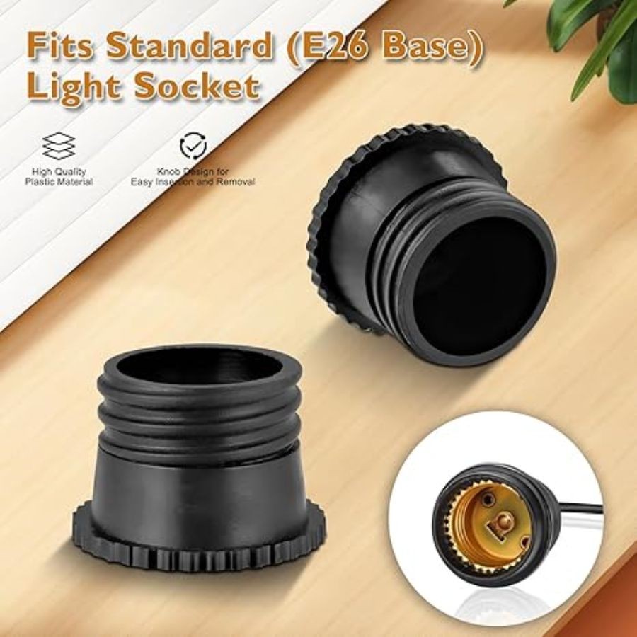 Light Socket Caps, Bulb Socket Safety Covers for String Lights, Fit Standard & R