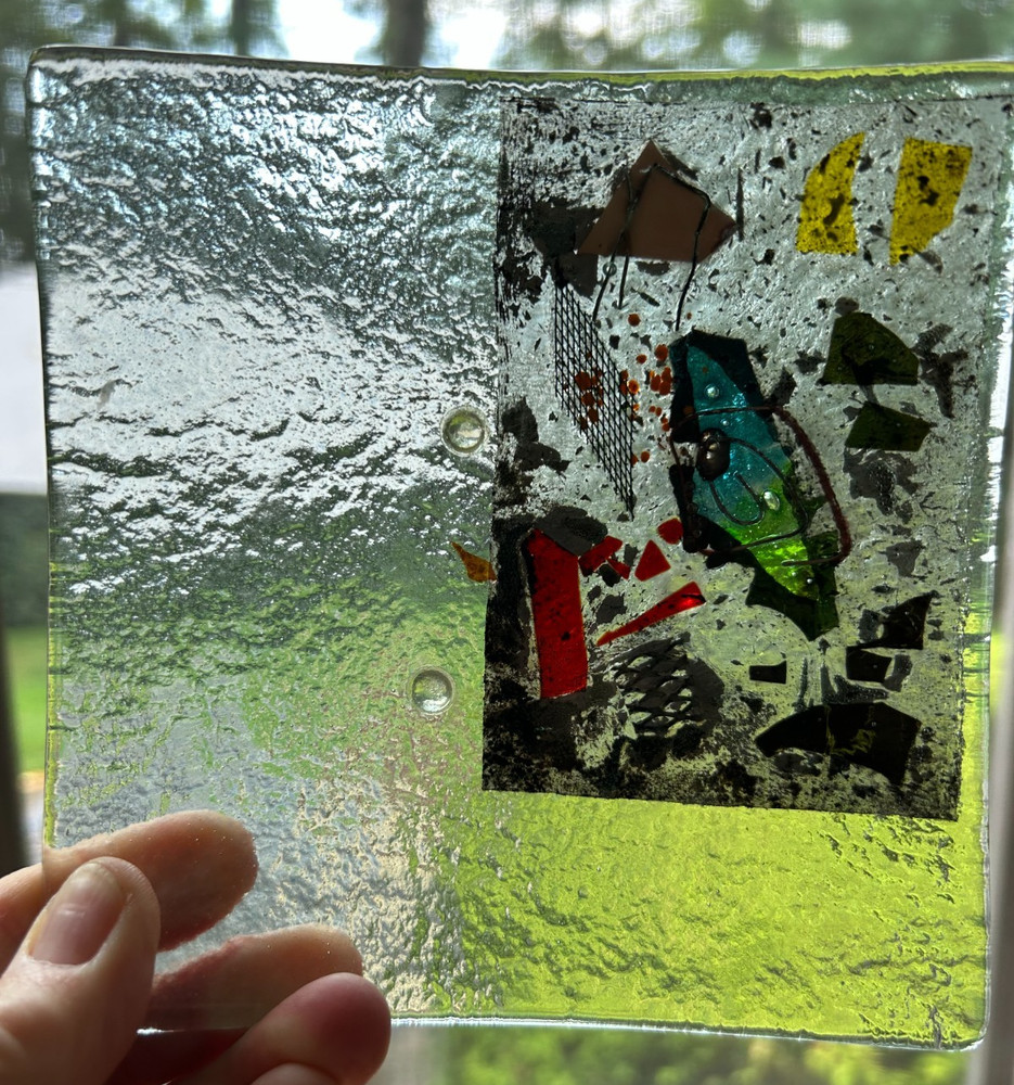 Venetian Square Glass Plate 5.5" x 5.5"