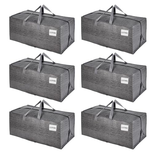 Moving Bags w/Backpack Straps, Heavy Duty, Moving Boxes 6 Pack Gray