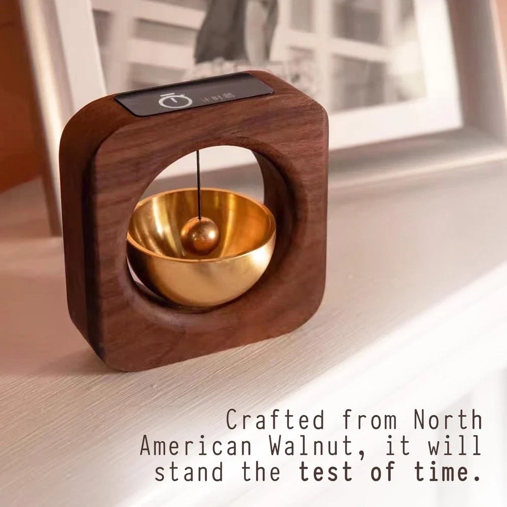 Pomodoro Timer - Genuine Walnut & Brass, for Productivity & Focus - Works