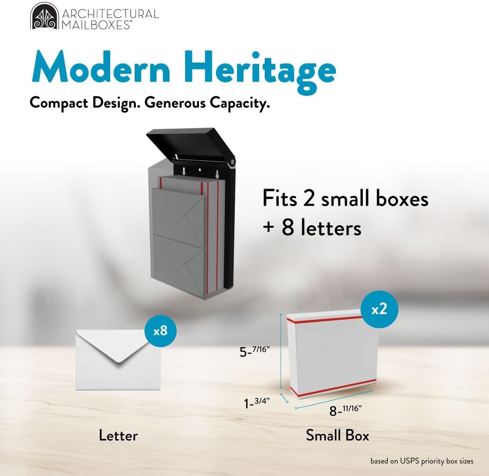 Architectural Mailboxes Modern Heritage™ Vertical Wall-Mounted Mailbox for Out
