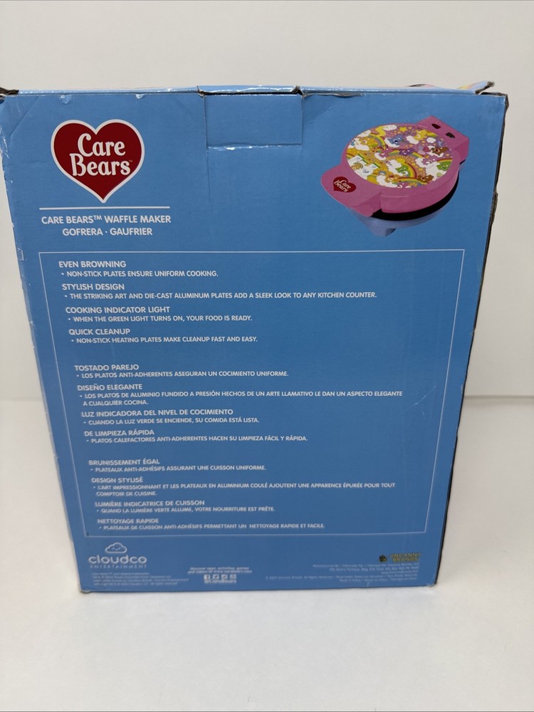 Care Bears Waffle Maker Round or Bear Shape Kitchen Baking Breakfast MIB NEW