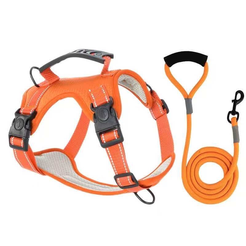 No Pull Dog Pet Vest Harness Adjustable Quality Nylon and LEASH SET M