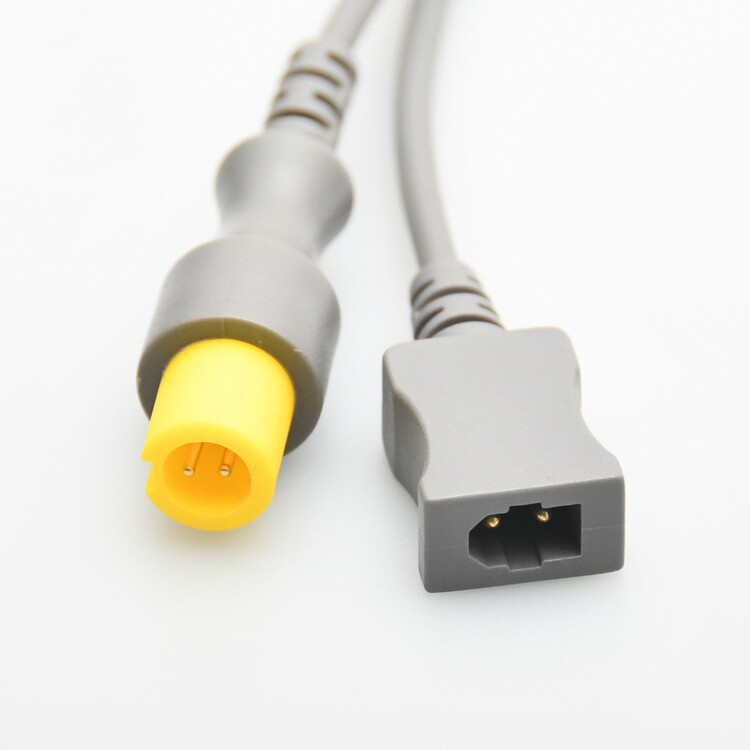 Temp Extension Adapter Cable for Mindray Disposable Temperature Probe 2pin Plug