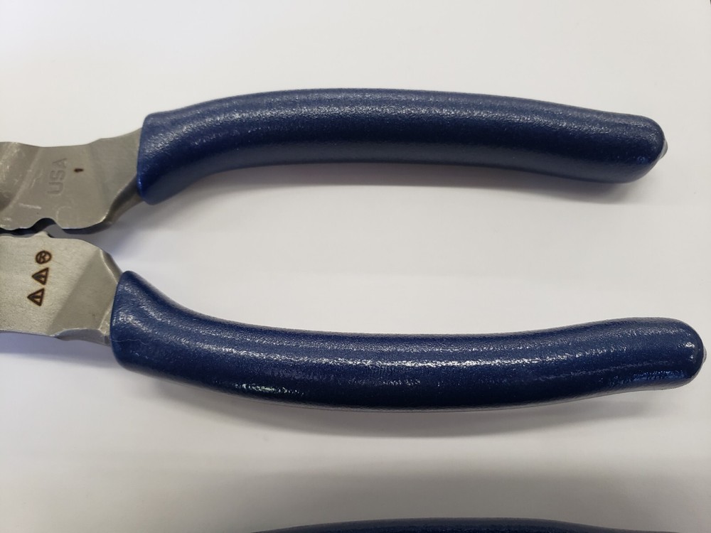 Snap-on Tools POWER BLUE 2pc Soft Grip 7" & 9" Wire Stripper Cutter Crimper Set