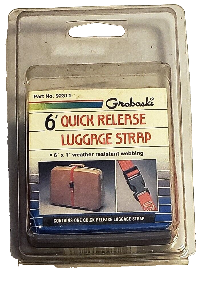 6' x 1" Adjustable Luggage Strap - Red - Quick Release Buckle
