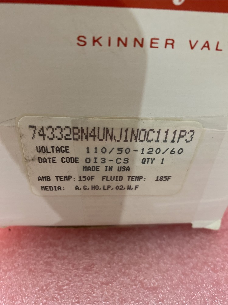 Honeywell Skinner Pressure Regulating Valve 74332BN4UNJ10C111P3