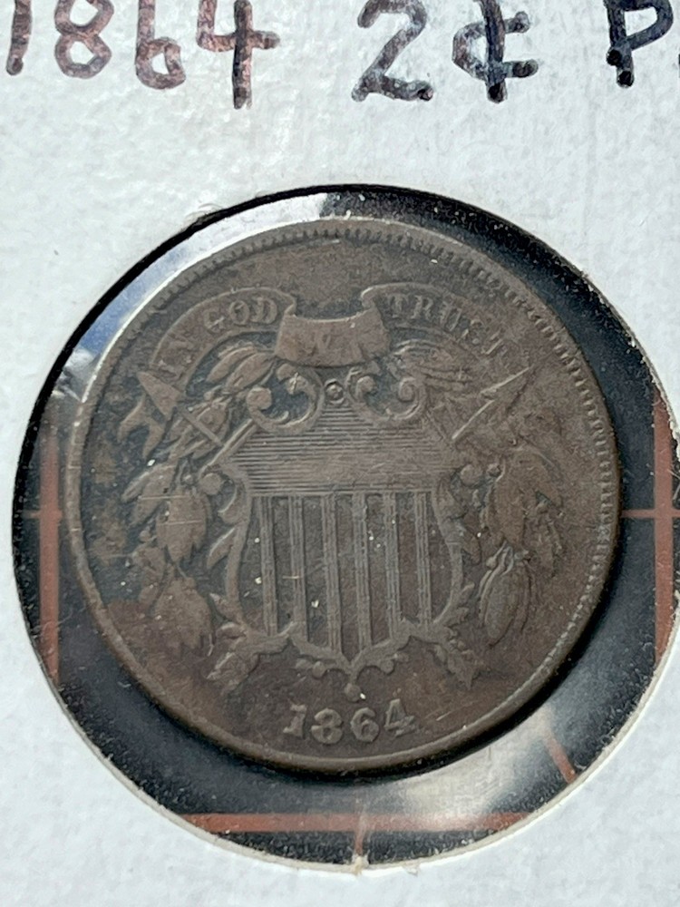 AMAZING 1864 Two Cent Piece Circulated Condition