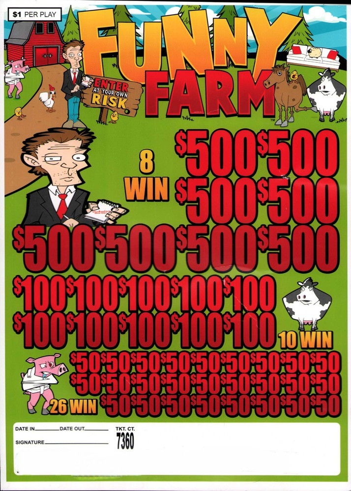 Pull Tab Tickets - Jar - Game - Funny Farm- 7,360 ct