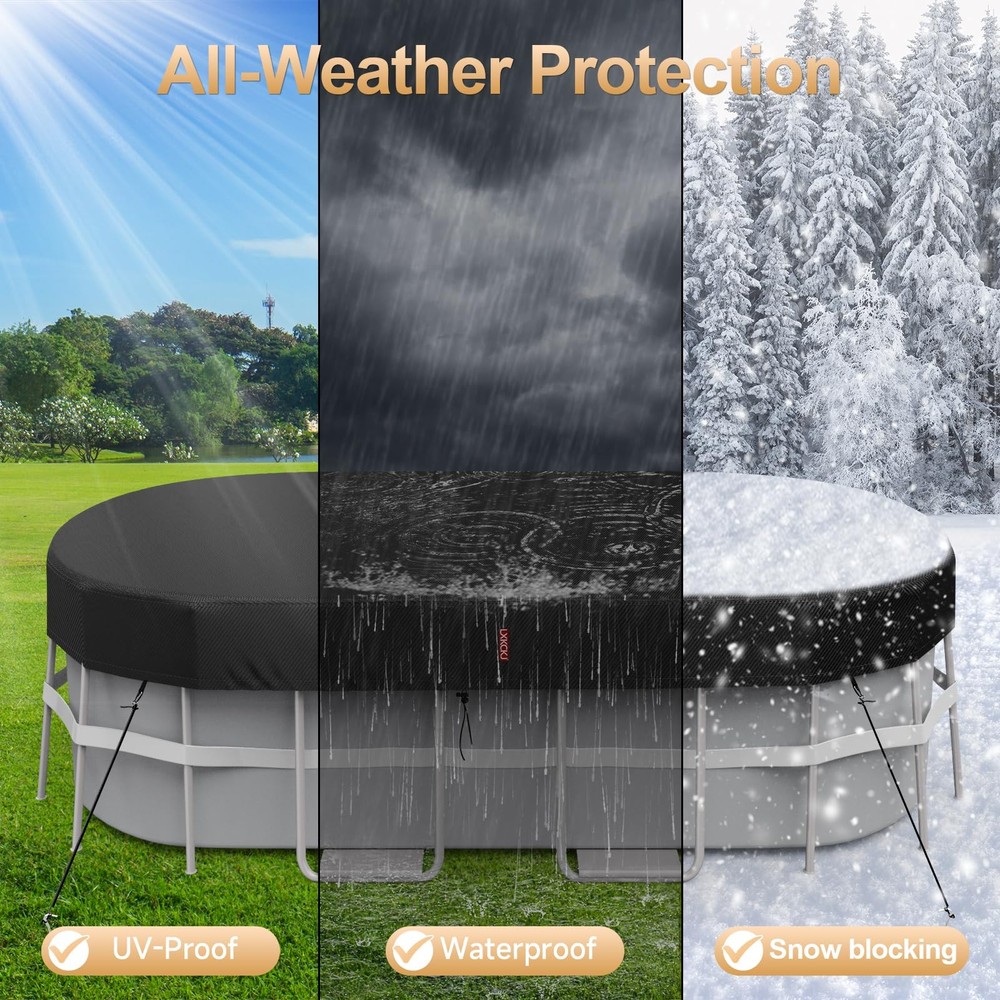 10x16 FT Rectangular Pool Cover for Above Ground Pool, Solar Oval Pool Cover ...