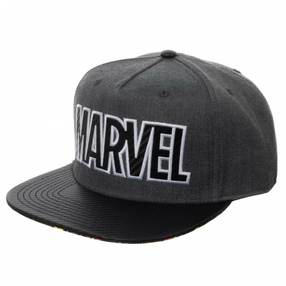 Marvel Logo Carbon Fiber Adjustable Grey Snapback Grey