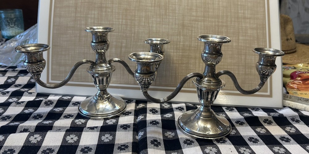 sterling silver candlesticks antique