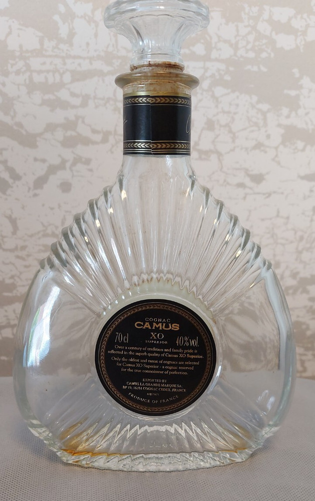 Vintage Camus XO Superior Cognac Bottle - Empty