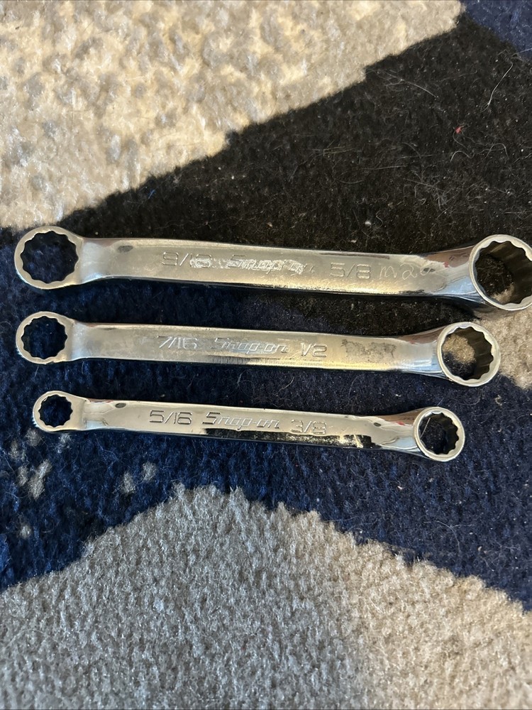 Snap-on 12-Point SAE Short 10° Offset Box Wrenches.
