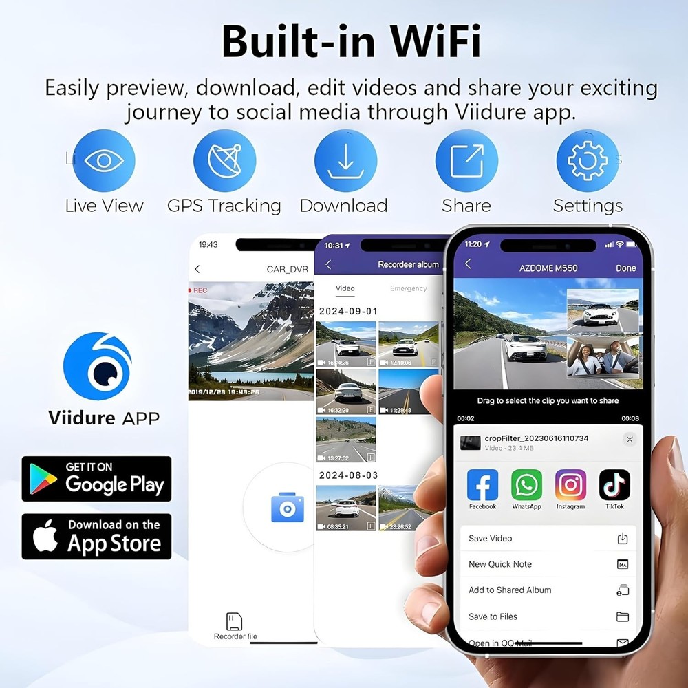 Comprehensive 4K Dash Cam Solution for Cars - Loop Recording & Easy Installation