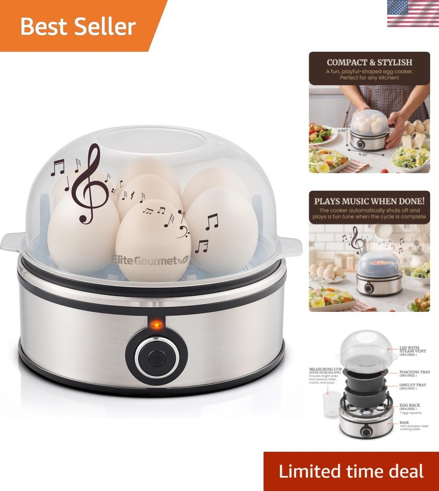 7-Egg Capacity Electric Egg Cooker: Soft, Hard-Boiled & Omelets with Buzzer