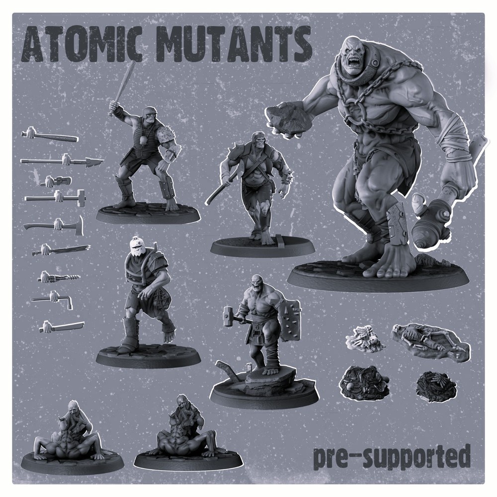 Modiphius Fallout Wasteland Warfare: Super Mutants Proxy 3D Printed Models