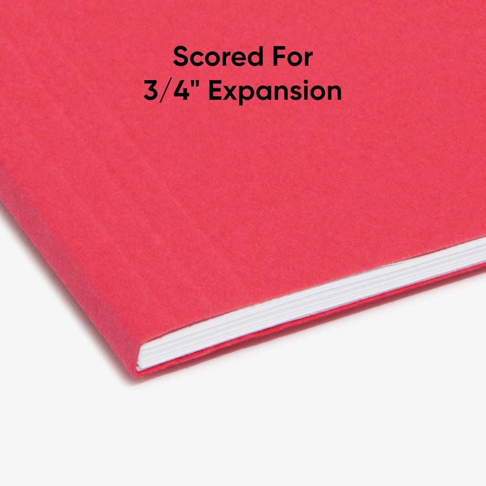 Standard Hanging File Folders, 25 Count, Assorted Primaries, 1/5-Cut Adjustable