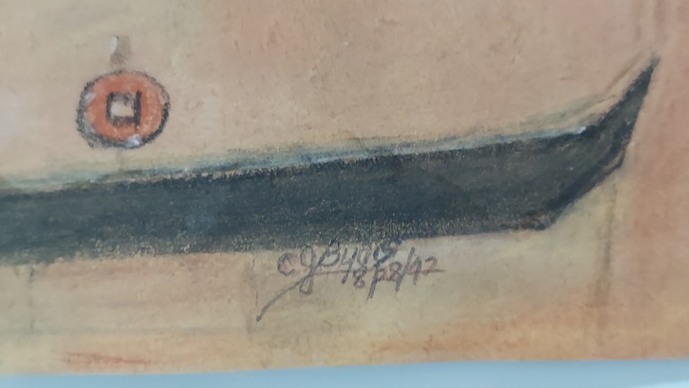 General Douglas MacArthur Drawing Signed By Artist WWII 1942