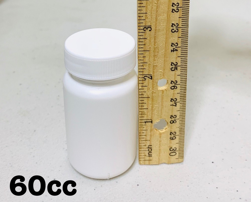 WHOLESALE 250 Empty White Pill Bottle Tablet Capsule Container/Jar - 60ml/cc