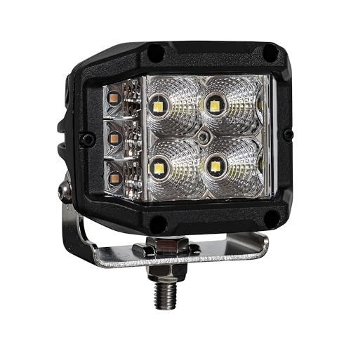 4 Inch Wide LED Flood Light with Strobe - Square Lens