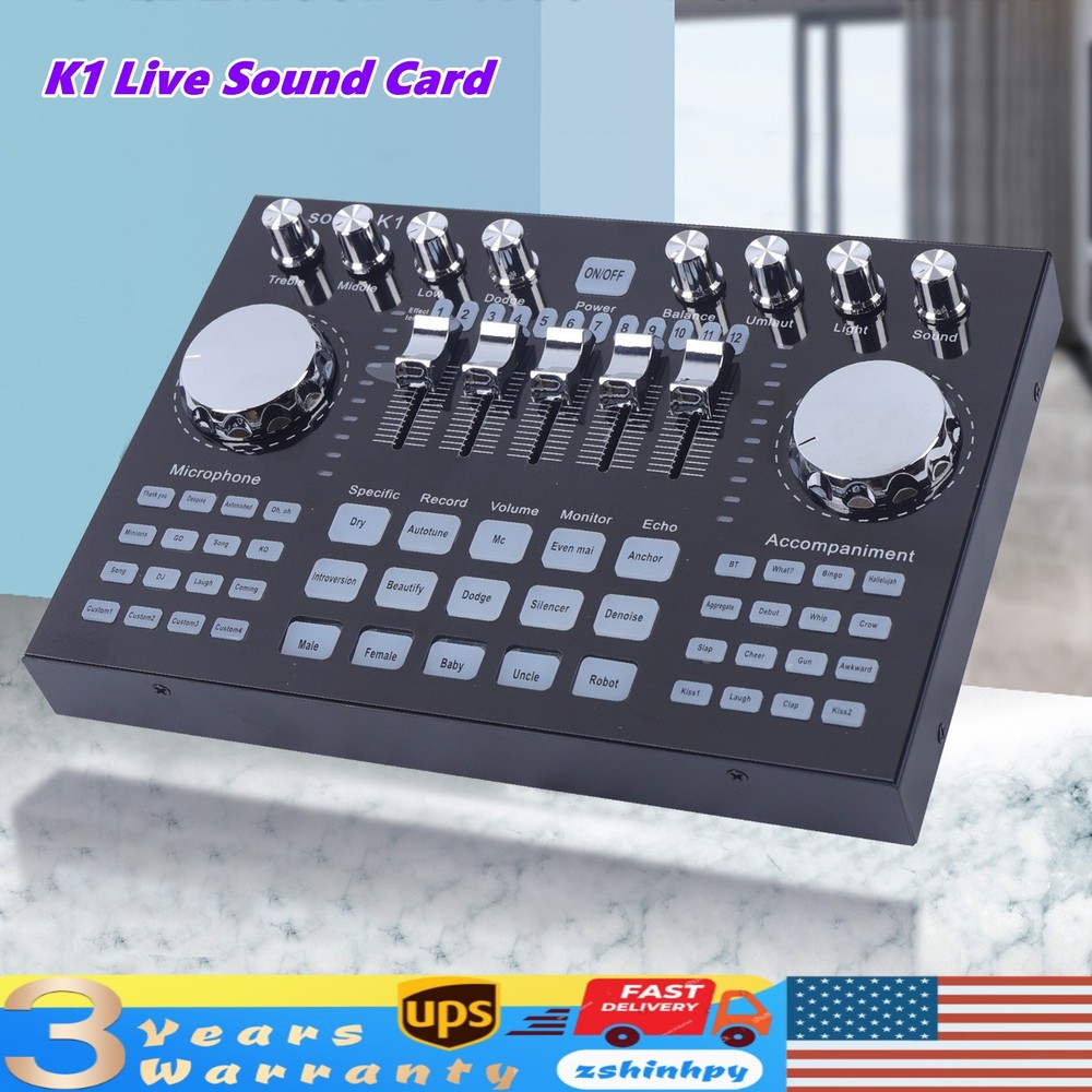 Audio Mixer Sound Board Console with 27 Sound Effects, USB Bluetooth Input