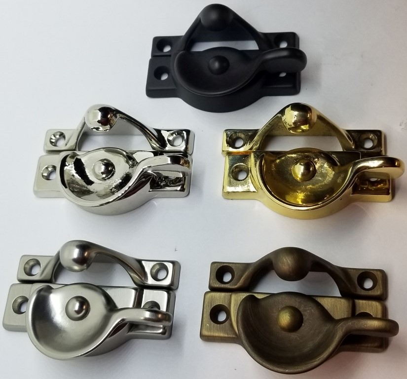 Decorative Solid Oil Rubbed Bronze Heavy Spring Loaded Window Sash Lock Square