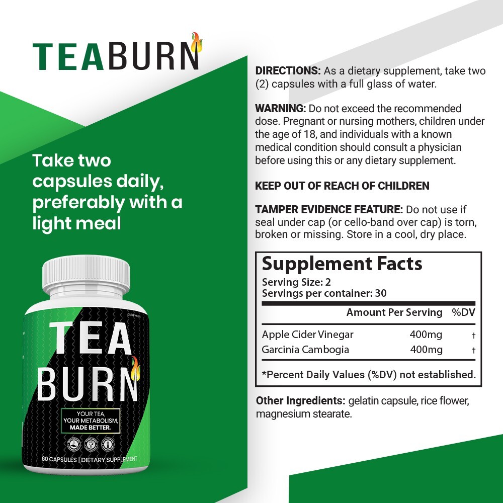 (1 Pack) Tea Burn, Powerful Formula, Effective for Women and Men.