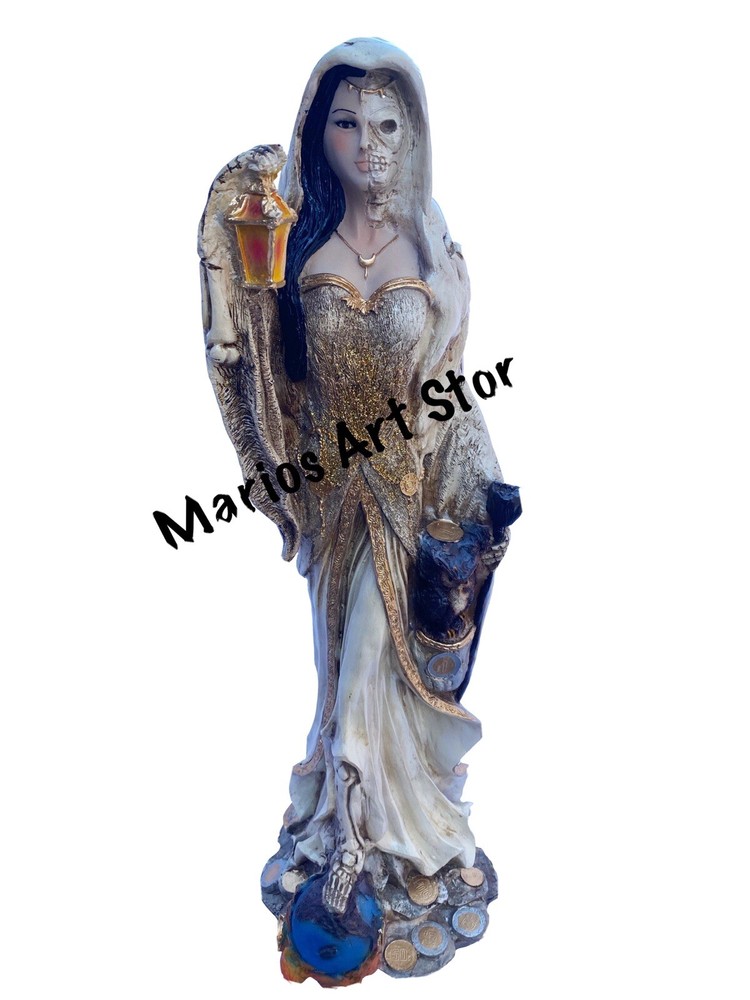 Encarnada Santa Muerte statue 22" curada made in mexico handmade