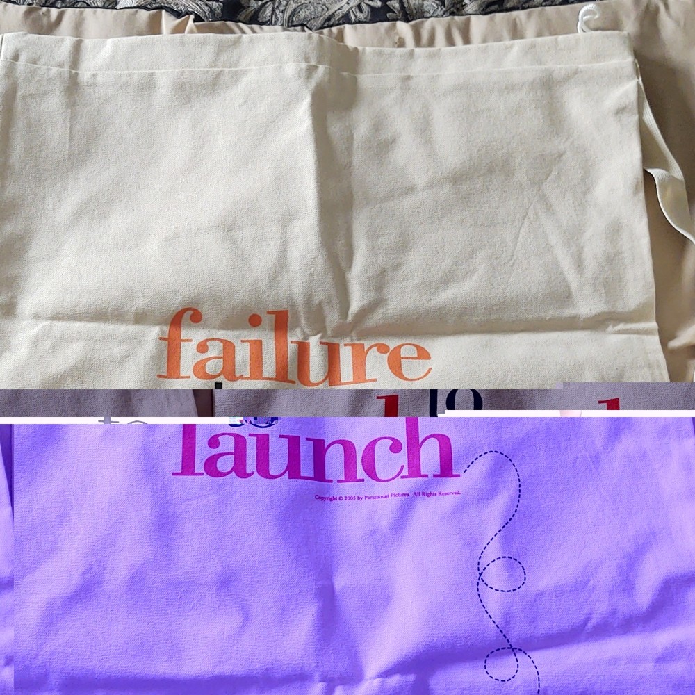 Paramount Pictures Failure to Launch Canvas Drawstring Laundry Bag Beige