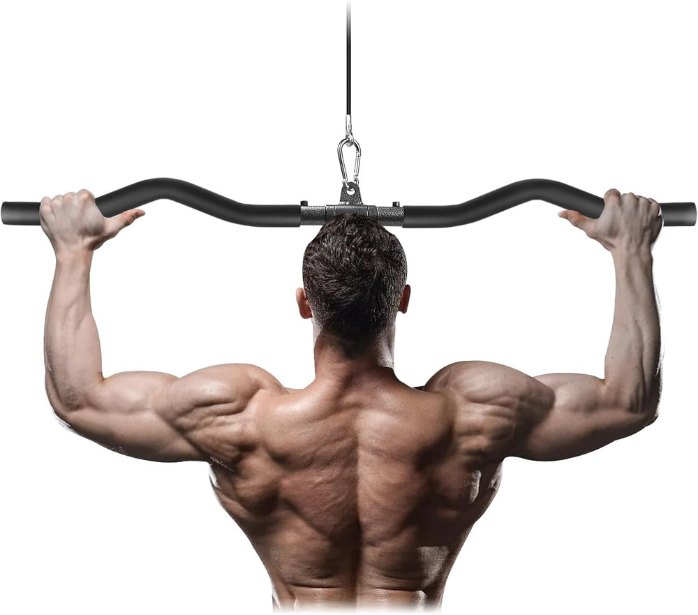 LAT Pull Down Bar, Detachable LAT Pulldown Attachment with Swivel Joint Wide Gri
