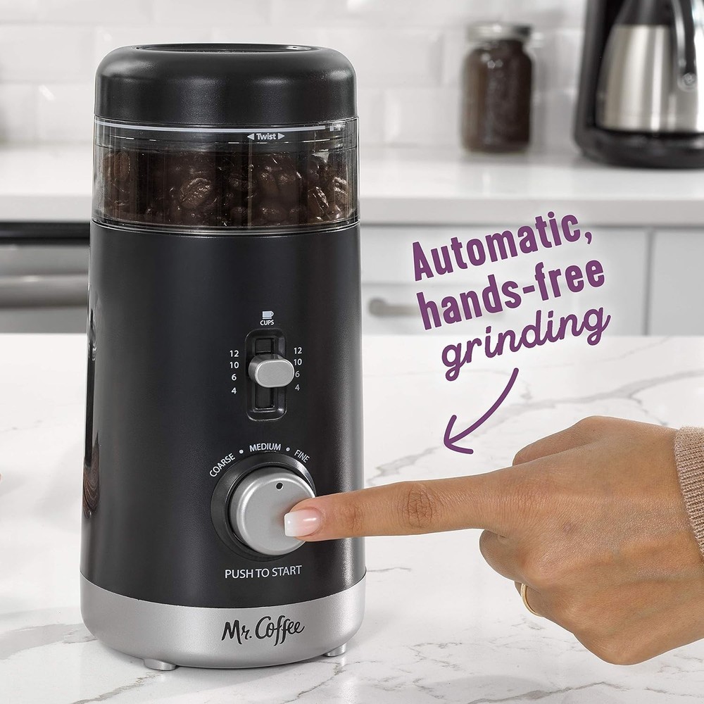 Stainless Steel Automatic Coffee Grinder - 5 Grind Settings=
